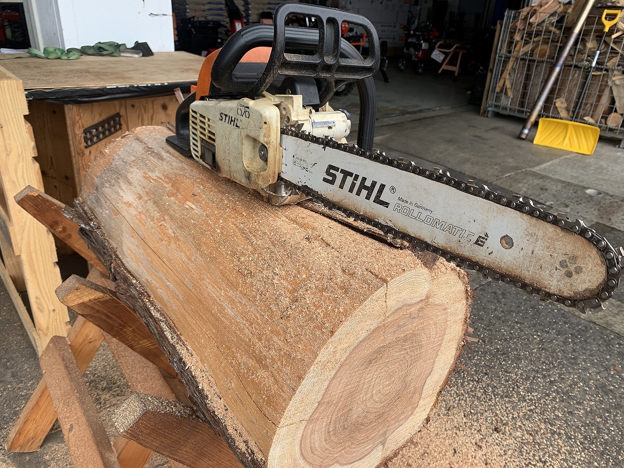 STIHL MS200 試し斬り、修理完了 ｜修理ブログ｜プラウ PLOW