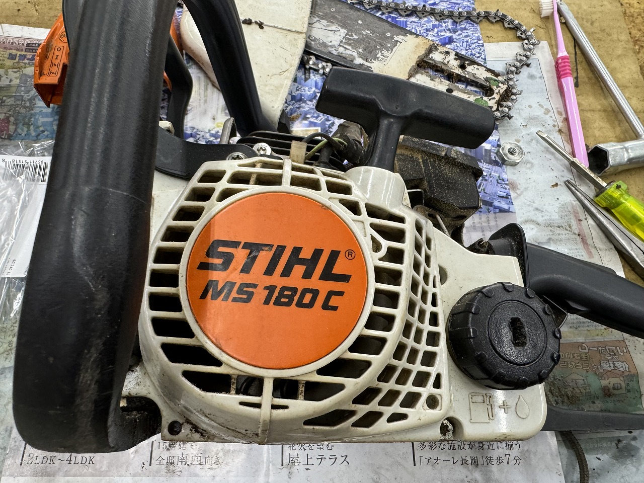 STIHL MS180C-BE チェンオイルが出ない、オイルポンプ交換 ｜修理 